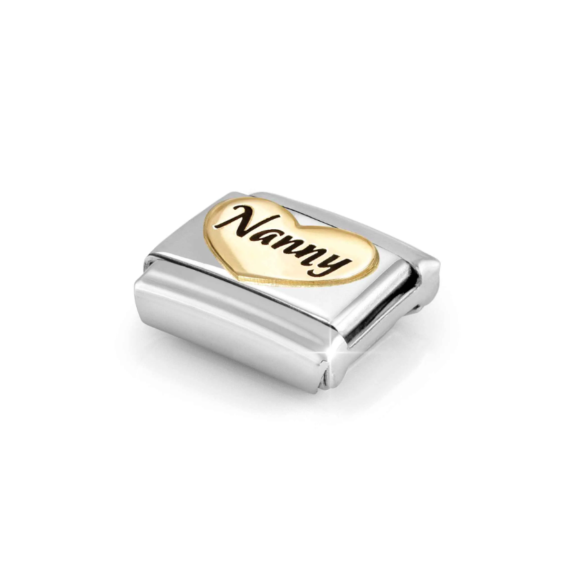 Nomination Nanny Heart 18ct Gold and Stainless Steel Composable Charm