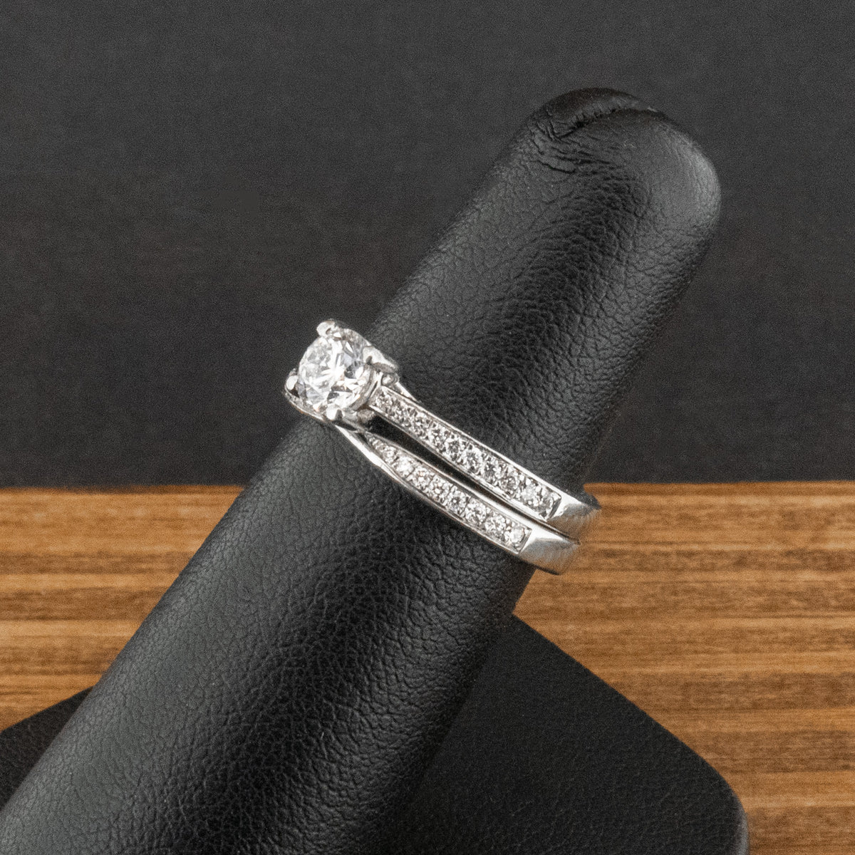 Platinum 0.65ct Diamond Engagement and Wedding Ring Set Size K 8g