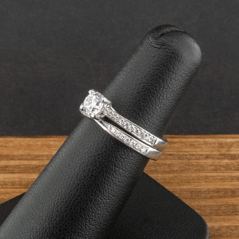 Platinum 0.65ct Diamond Engagement and Wedding Ring Set Size K 8g