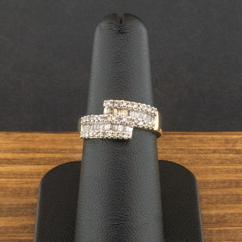 9ct Yellow Gold 0.5ct Diamond Cluster Band Ring Size L 1/2 3.2g
