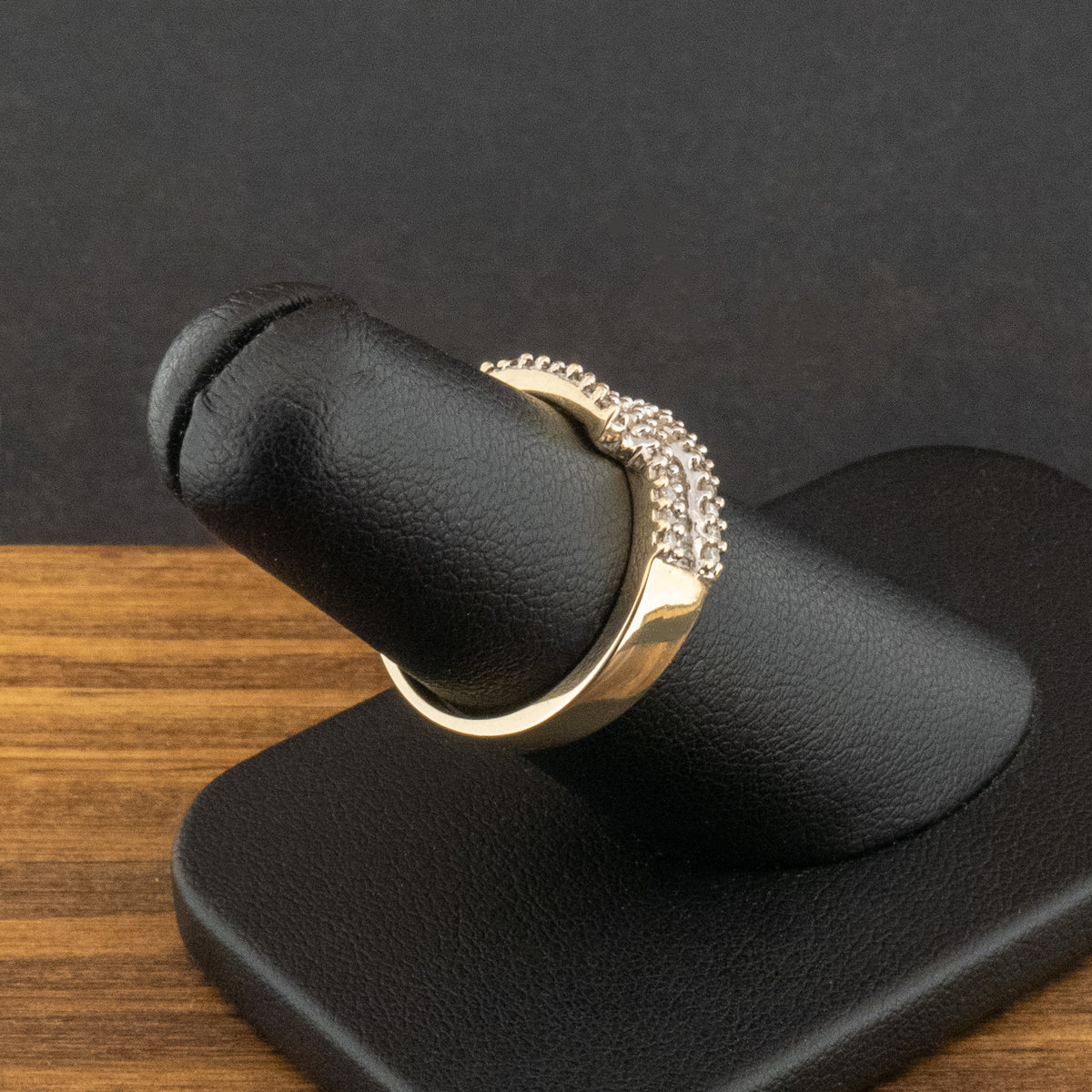 9ct Yellow Gold 0.5ct Diamond Cluster Band Ring Size L 1/2 3.2g