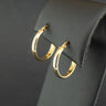 9ct Yellow Gold D-Shape Hoop Earrings 2.7g