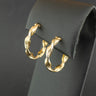 9ct Yellow Gold 21mm Twist Hoops 1.9g