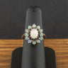 9ct Yellow Gold Opal and Sapphire Cluster Ring Size L 4.4g