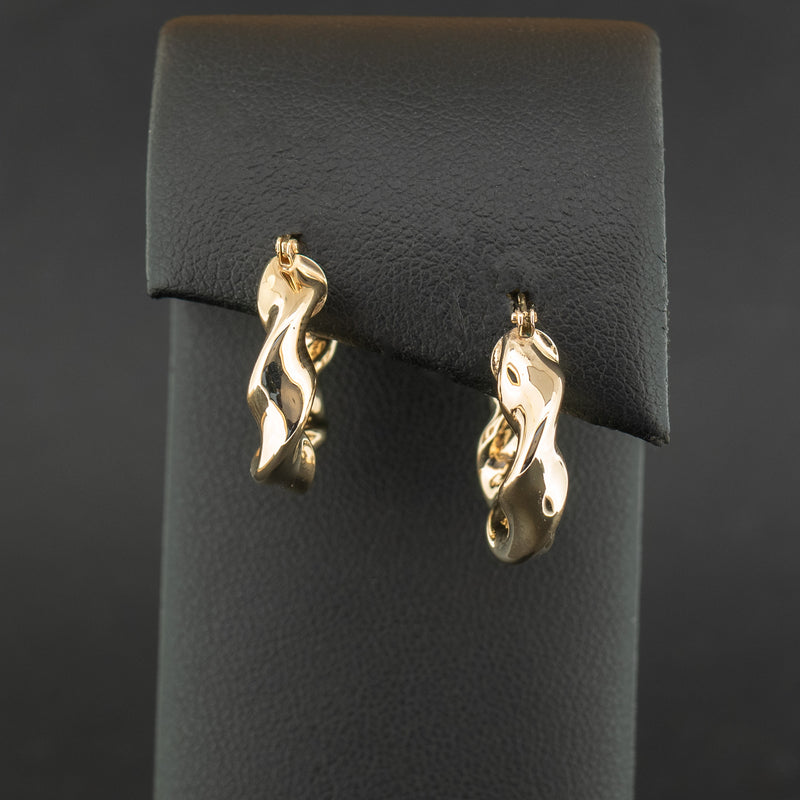 9ct Yellow Gold 18mm Twist Hoop Earrings 3.1g