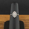 18ct White Gold 0.5ct Marquise Cut Diamond Halo Ring Size K 2.2g