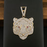 9ct Yellow Gold CZ Tiger Pendant 4.1g