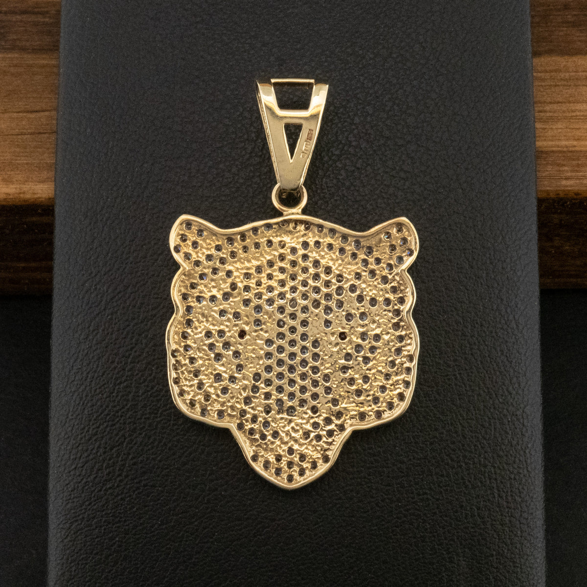 9ct Yellow Gold CZ Tiger Pendant 4.1g