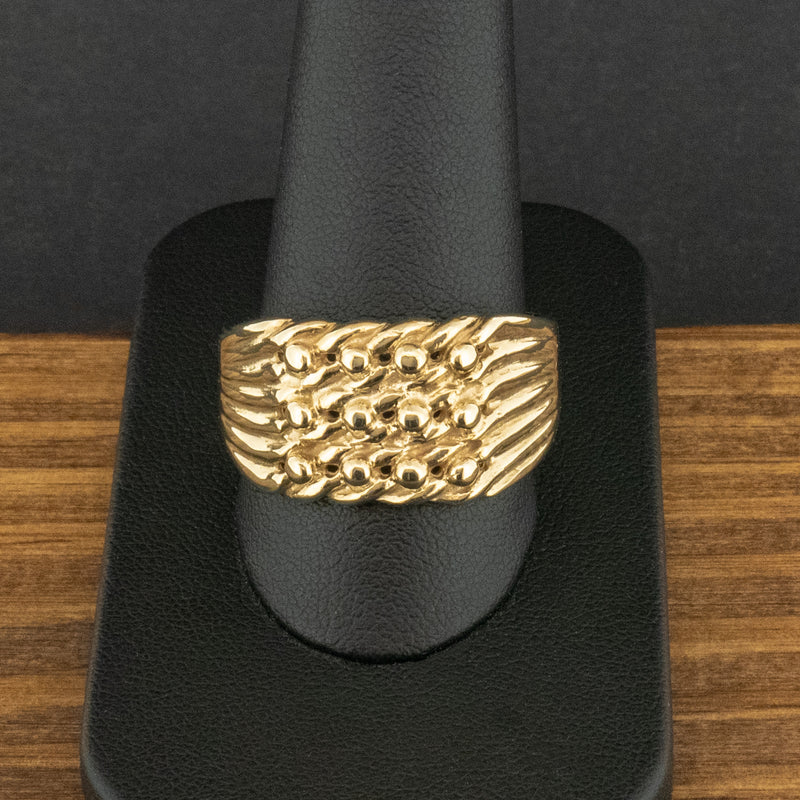 9ct Yellow Gold Three Row Keeper Ring Size Z 9.2g