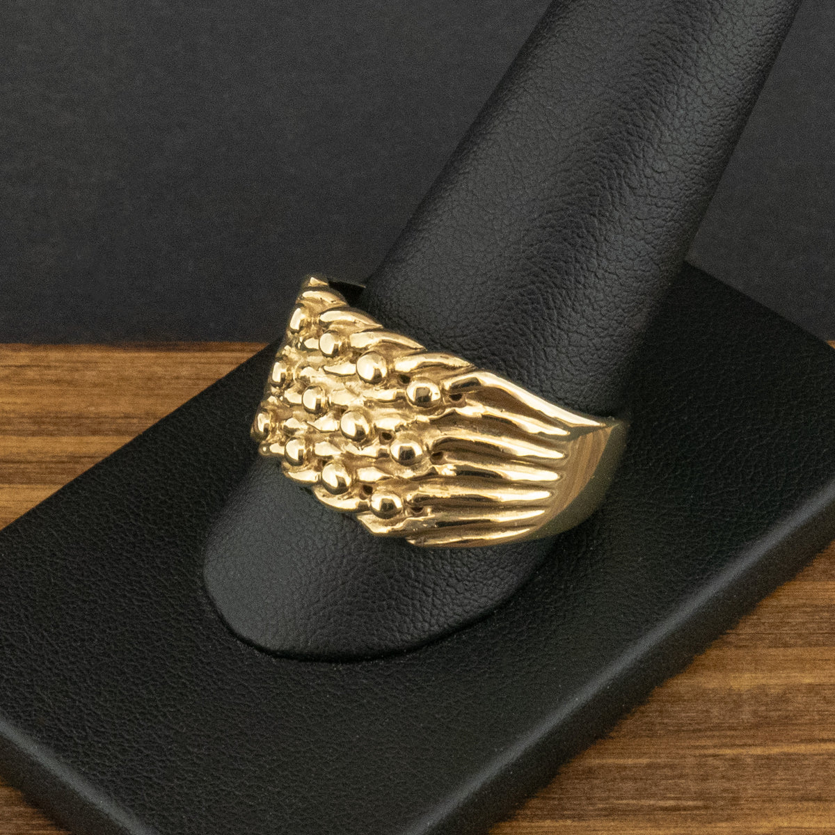 9ct Yellow Gold Three Row Keeper Ring Size Z 9.2g