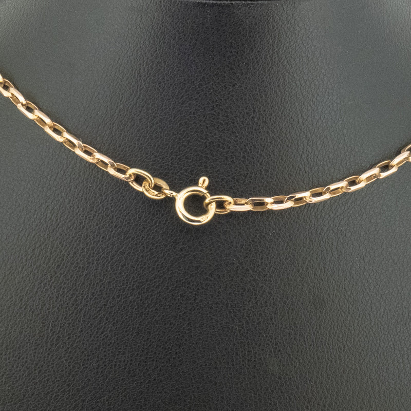 9ct Yellow Gold 25 Inch Filed Oval Belcher Chain Necklace 12.1g