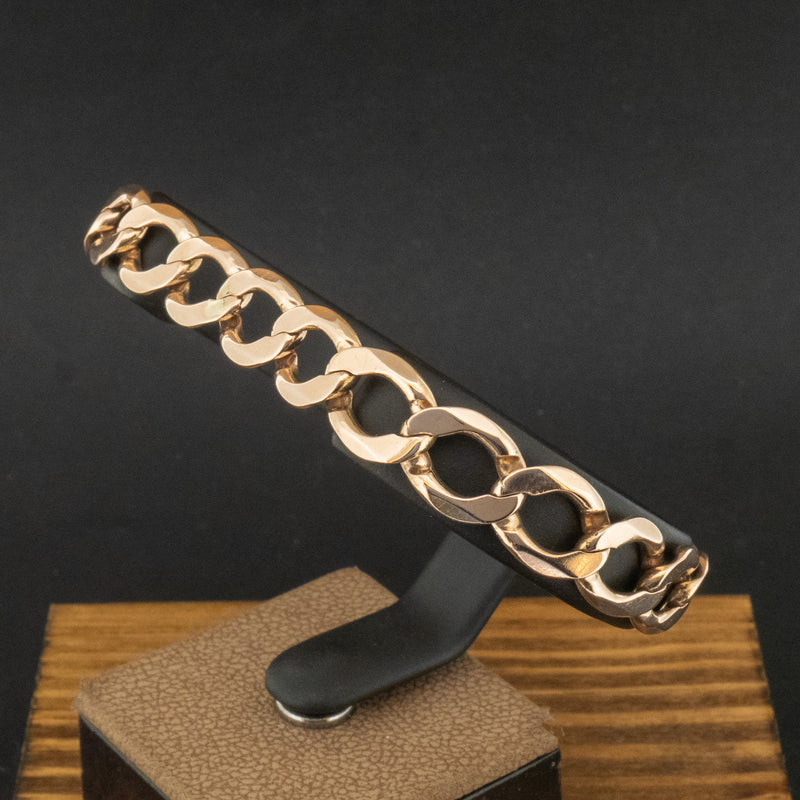 9ct Yellow Gold 8.5 Inch Heavy Curb Chain Bracelet 23g