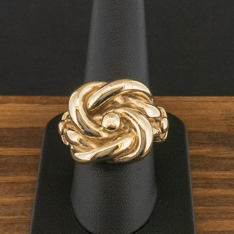 9ct Yellow Gold Knot Ring Size R 27.8g
