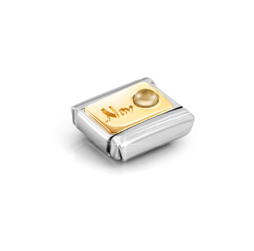 Nomination November Citrine 18ct Gold and Stainless Steel Composable Charm