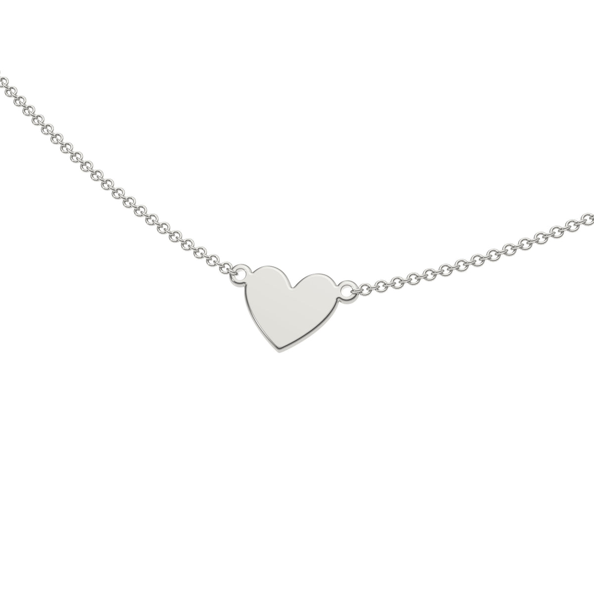 9ct White Gold Engravable Gothic Heart Necklace