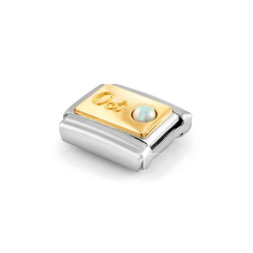 Nomination October Opal 18ct Gold and Stainless Steel Composable Charm