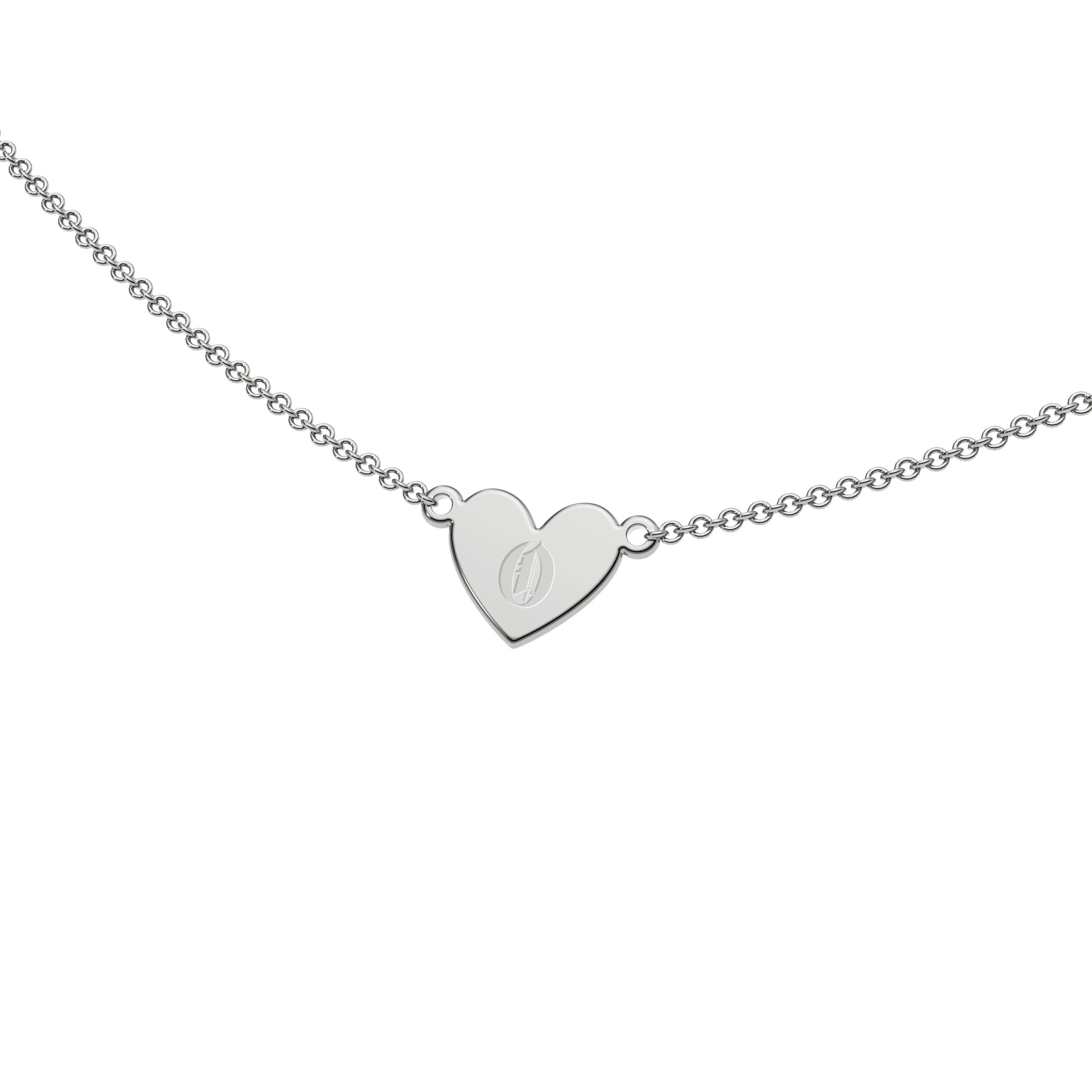 9ct White Gold Engravable Gothic Heart Necklace