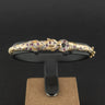 9ct Yellow Gold Leopard Ruby and Diamond Bangle 10.6g