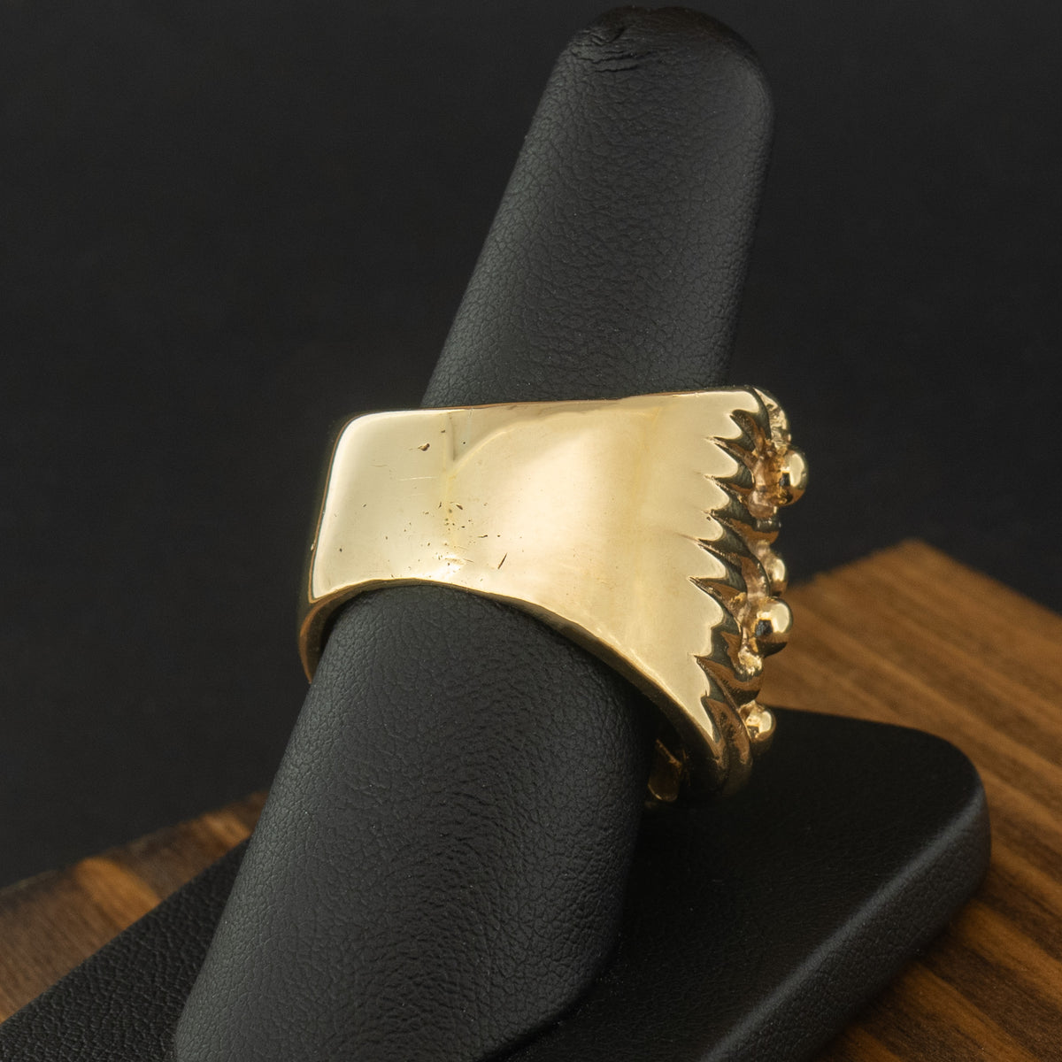 9ct Yellow Gold 4 Row Heavy Keeper Ring Size U 32.2g