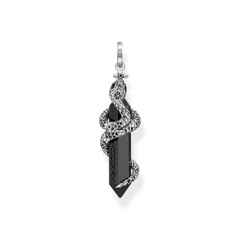 Thomas Sabo Sterling Silver Blank Onyx Snake Pendant