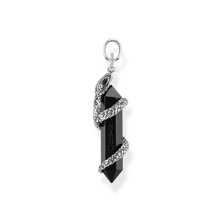 Thomas Sabo Sterling Silver Blank Onyx Snake Pendant