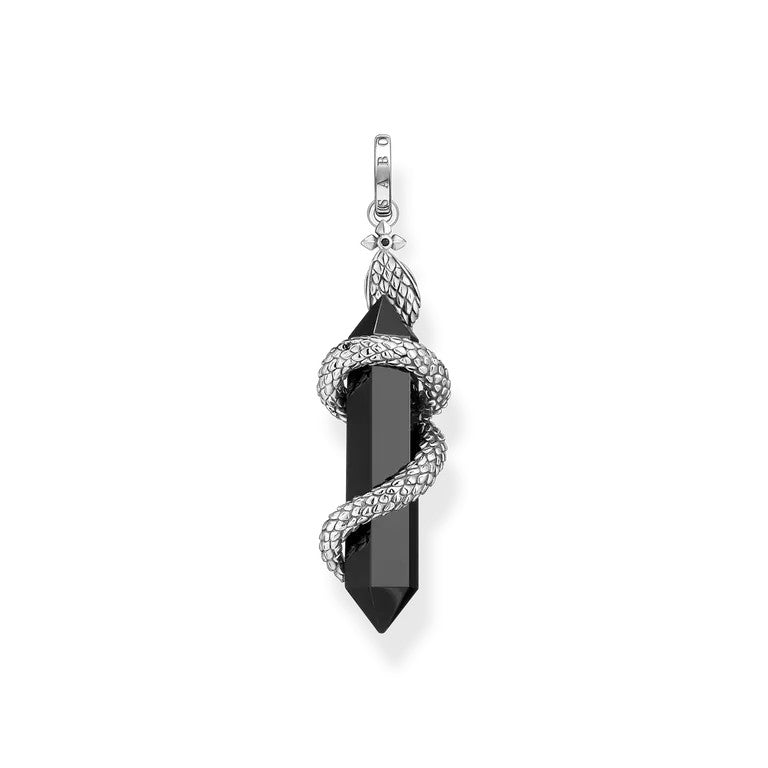 Thomas Sabo Sterling Silver Blank Onyx Snake Pendant