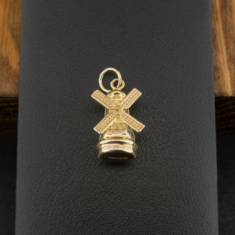 9ct Yellow Gold Windmill Charm 1.3g
