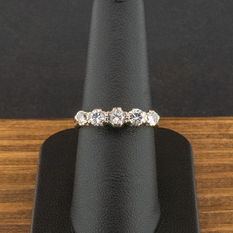 18ct Yellow Gold Five Stone Diamond Ring Size O 3.3g