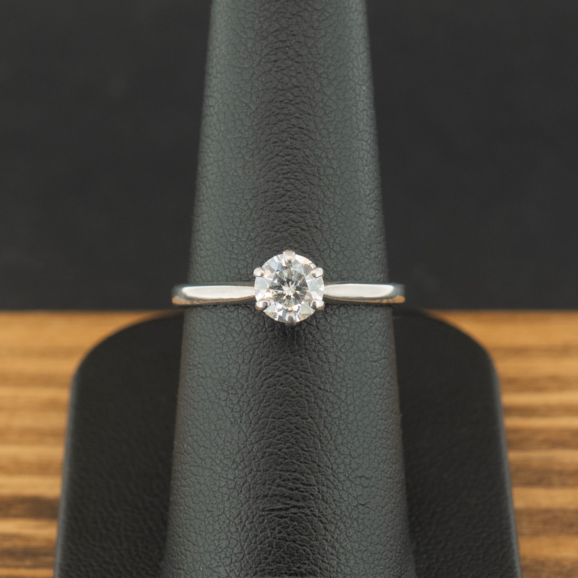 18ct White Gold 0.63ct Diamond Solitaire Ring Size N 2.5g