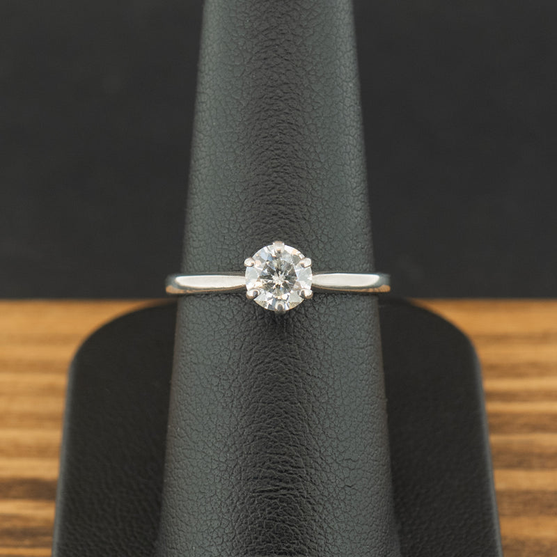 18ct White Gold 0.63ct Diamond Solitaire Ring Size N 2.5g