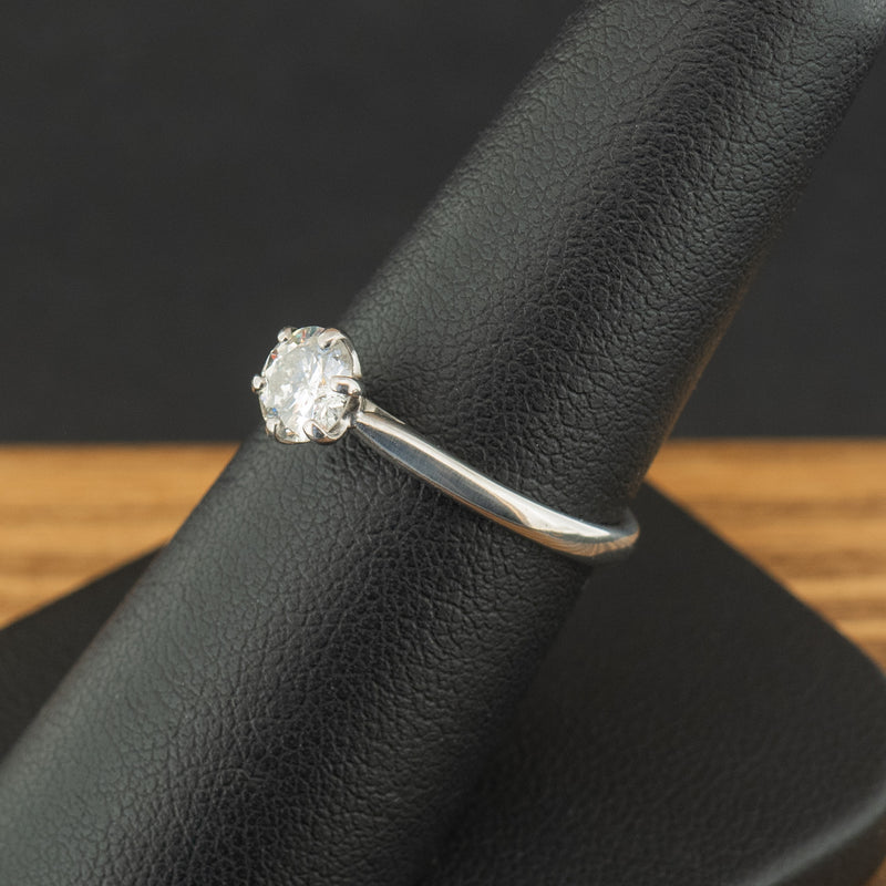 18ct White Gold 0.63ct Diamond Solitaire Ring Size N 2.5g