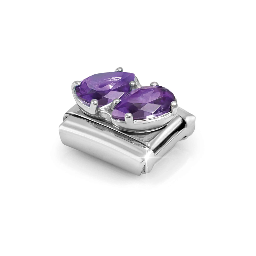Nomination Purple Twin Drops Sterling Silver and Stainless Steel Composable Charm