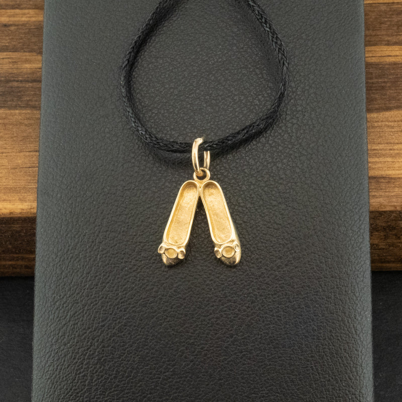 9ct Yellow Gold Ballet Pump Shoes Charm 0.9g