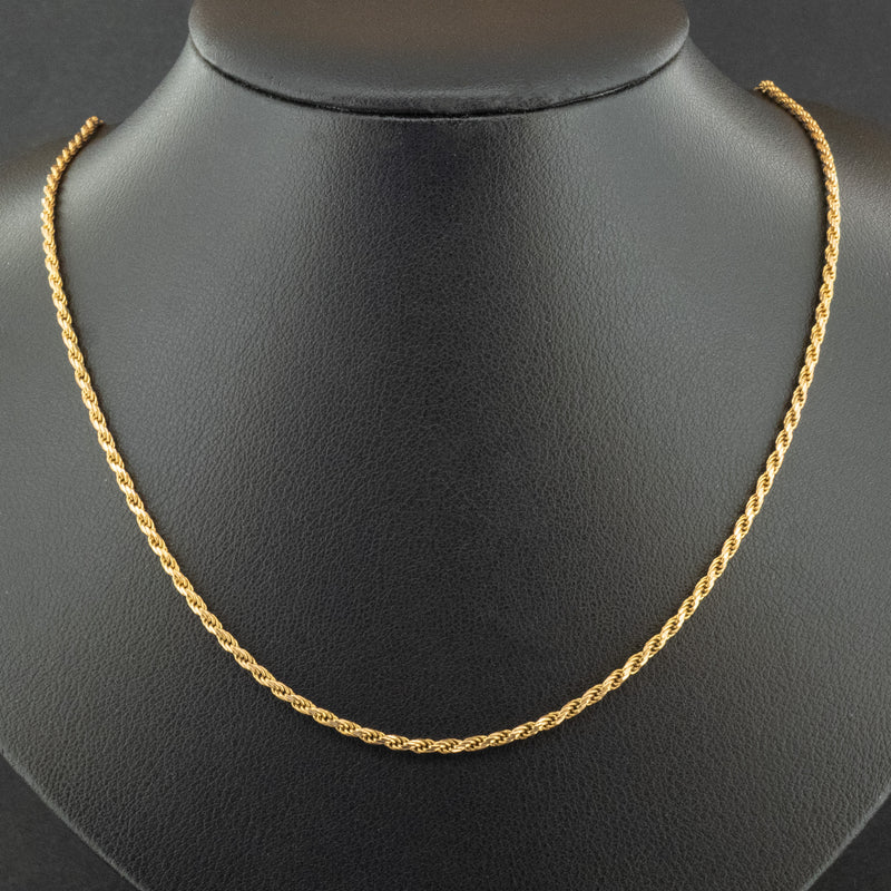 9ct Yellow Gold 18 Inch Rope Chain Necklace 5.4g