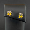 9ct Yellow Gold Bee Enamel Stud Earrings 0.5g