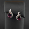 18ct White Gold Purple Stone and Diamond Earrings 4.5g