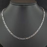 18ct White Gold 19.5 Inch Figaro Chain Necklace 5.9g