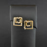 18ct Yellow Gold CZ Geometric Stud Earrings 4.6g