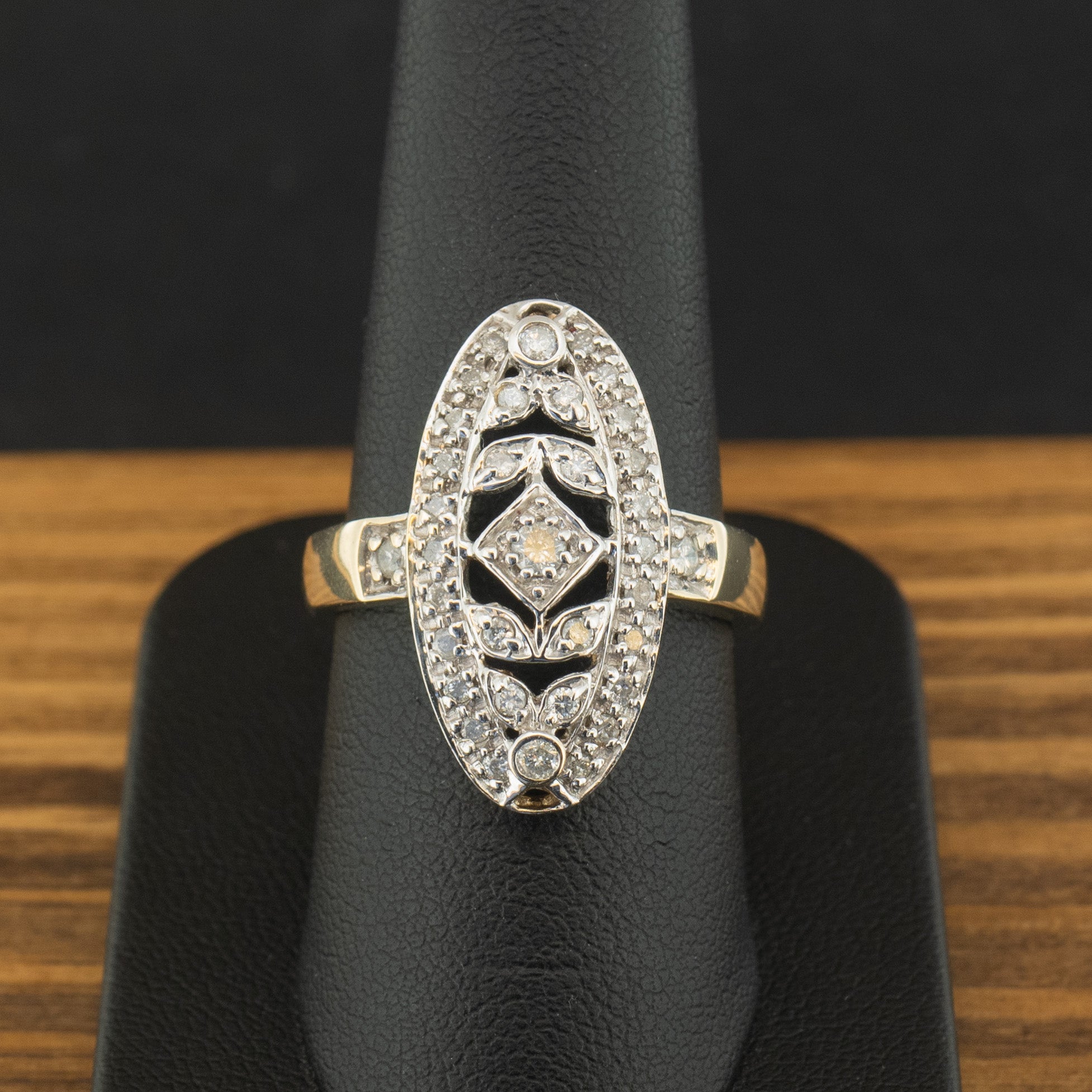 9ct Yellow Gold Diamond Cluster Ring Size Q 5.2g