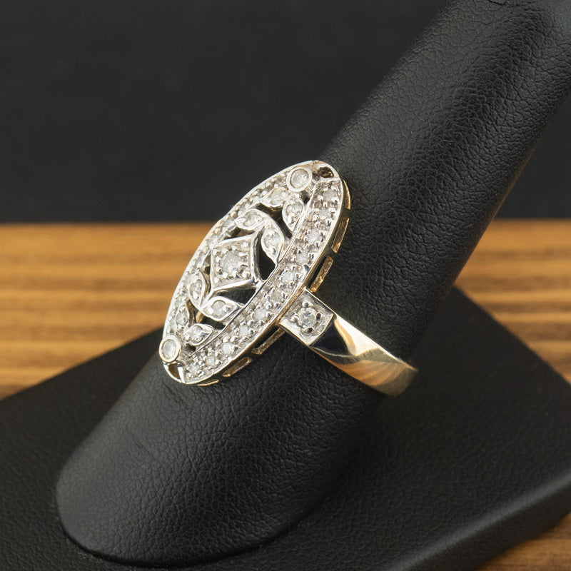 9ct Yellow Gold Diamond Cluster Ring Size Q 5.2g