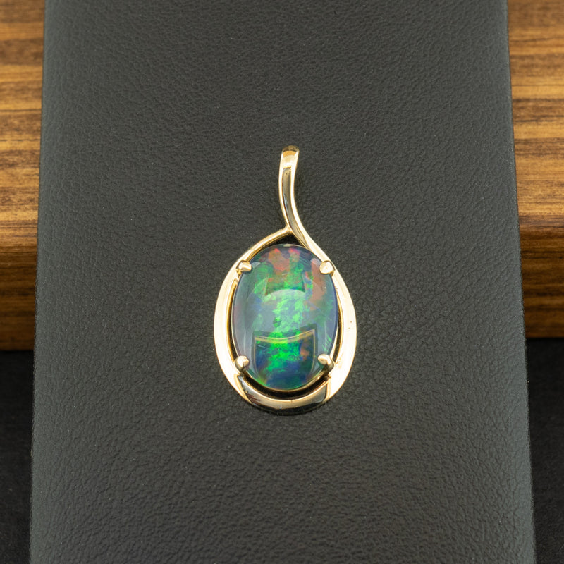14ct Yellow Gold Opal Triplet Pendant 2.1g