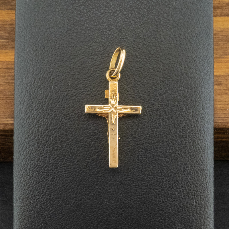 18ct Yellow Gold Crucifix Pendant 1g