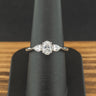 Platinum 0.82ct Oval & Pear Cut Diamond Trilogy Ring Size O 5g