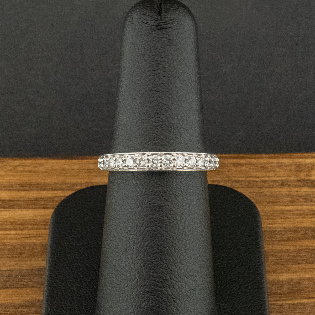 Platinum 0.39ct Diamond Half Eternity Band Ring Size L 1/2 3.9g