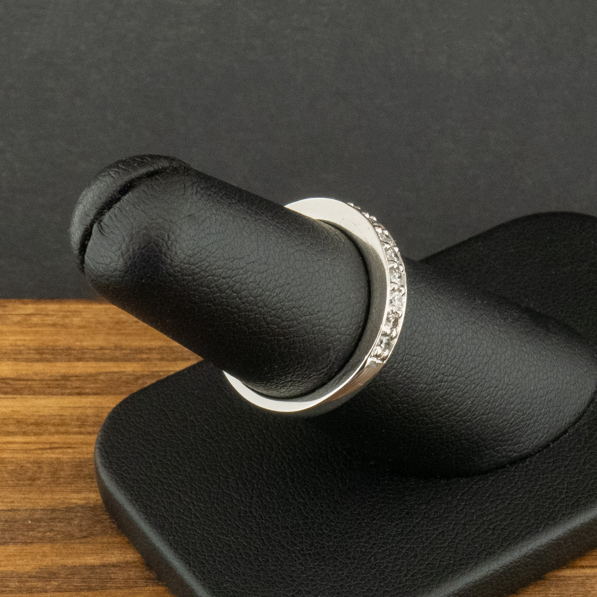 Platinum 0.39ct Diamond Half Eternity Band Ring Size L 1/2 3.9g