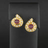 14ct Yellow Gold Ruby and Diamond Cluster Stud Earrings 8.2g