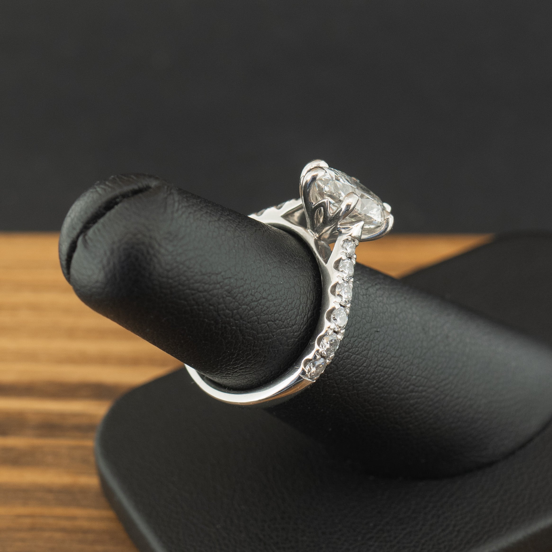Platinum 3.9ct Oval Cut Lab Created Diamond Ring Size K 6.4g