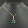 9ct Yellow Gold 0.6ct Emerald & 0.1ct Diamond 18 Inch Necklace 2.8g