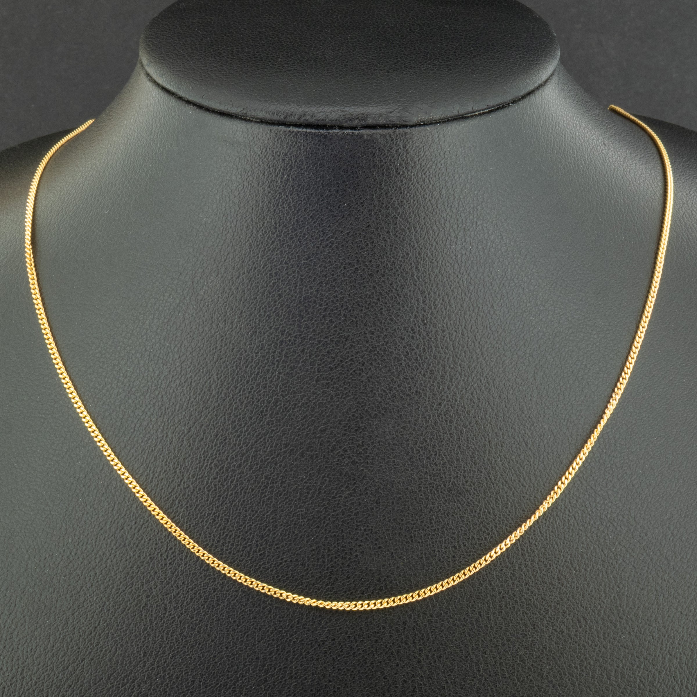 9ct Yellow Gold 18 Inch Fine Curb Chain 2.3g