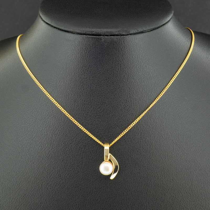 9ct Yellow Gold 18 Inch Pearl Necklace 3.5g